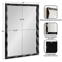 Black Geometric Rectangle Wall Mirror