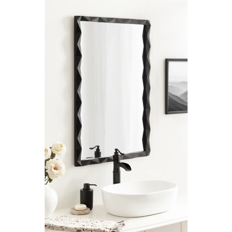 Black Geometric Rectangle Wall Mirror
