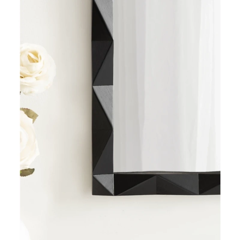 Black Geometric Rectangle Wall Mirror