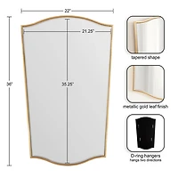 Gold Tapered Beveled Wall Mirror