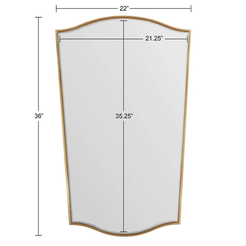 Gold Tapered Beveled Wall Mirror