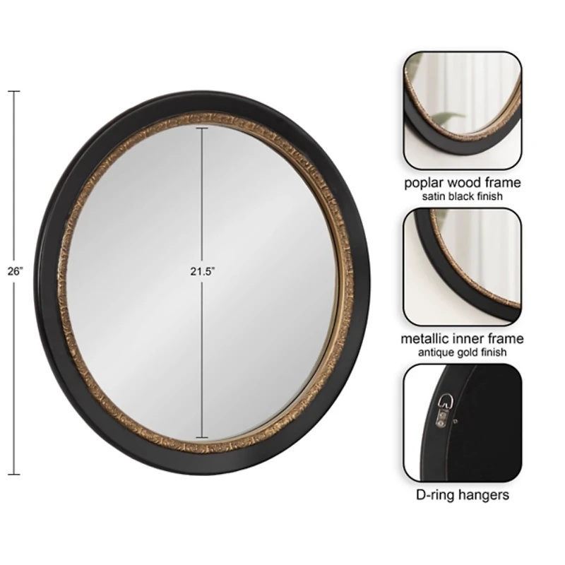 Gold and Black Willow Wall Mirror
