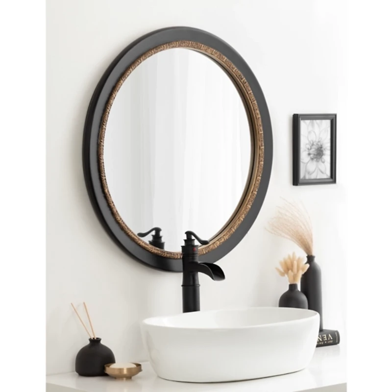 Gold and Black Willow Wall Mirror