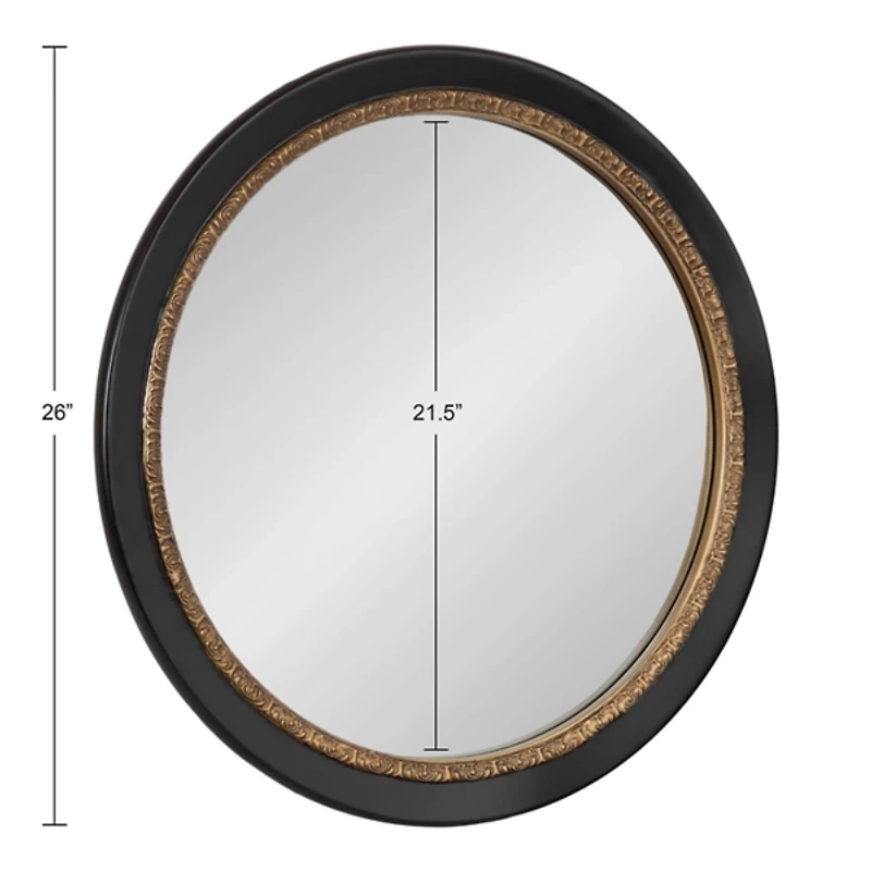 Gold and Black Willow Wall Mirror