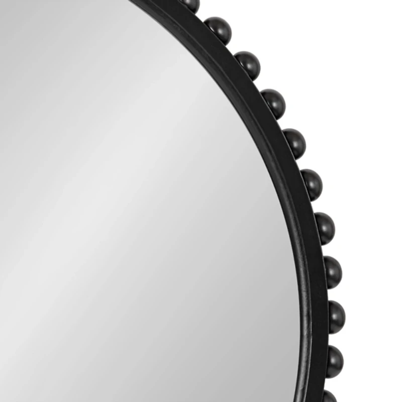 Rustic Black Beaded Wall Mirror