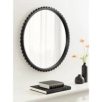 Rustic Black Beaded Wall Mirror