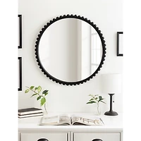 Rustic Black Beaded Wall Mirror