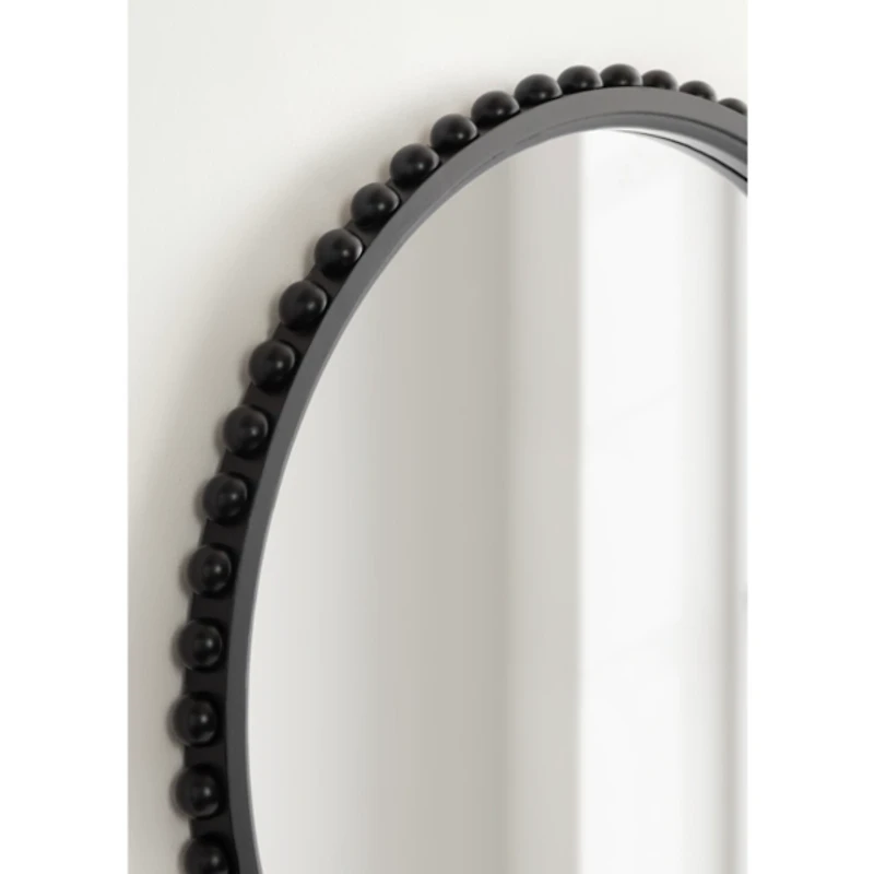 Rustic Black Beaded Wall Mirror