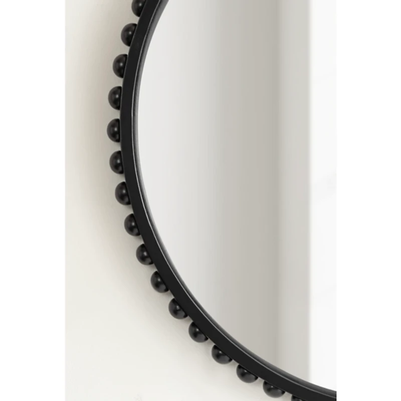 Rustic Black Beaded Wall Mirror