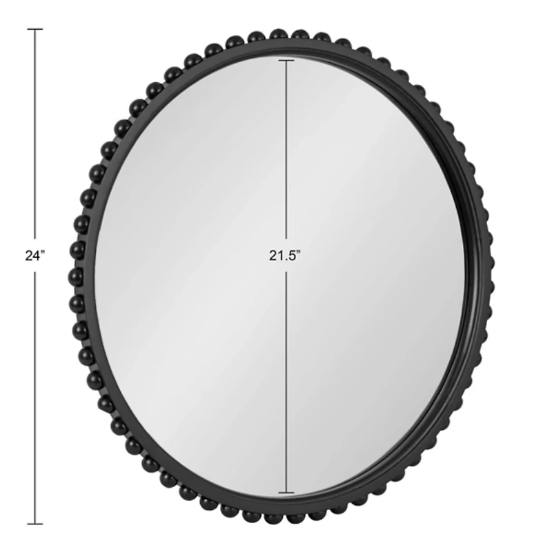 Rustic Black Beaded Wall Mirror