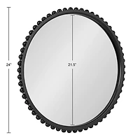 Rustic Black Beaded Wall Mirror