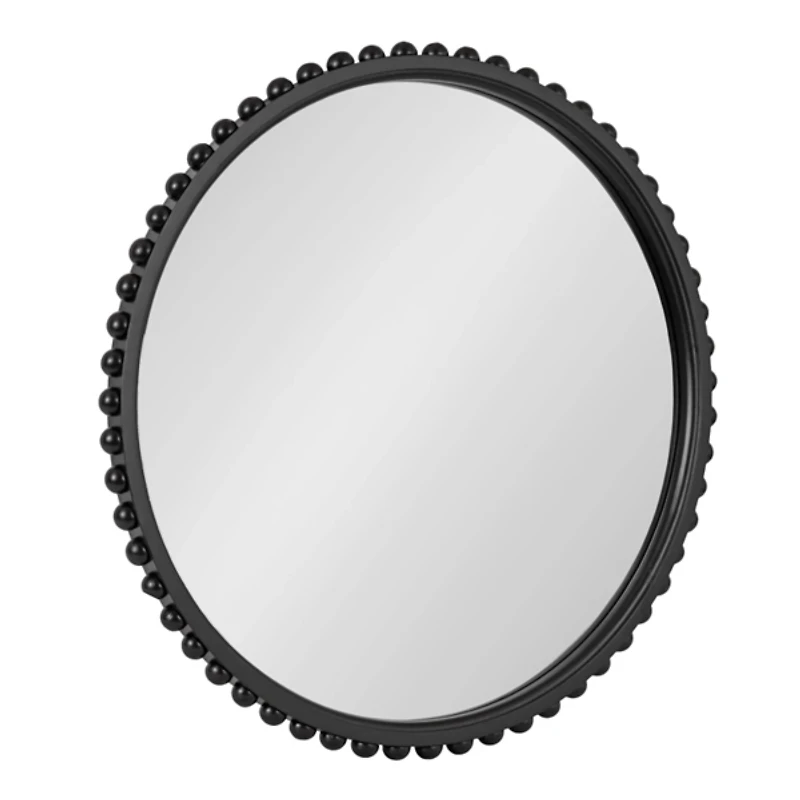 Rustic Black Beaded Wall Mirror