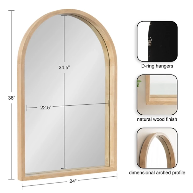 Natural Sutton Arched Wall Mirror