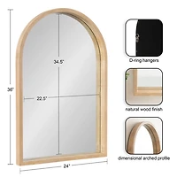 Natural Sutton Arched Wall Mirror