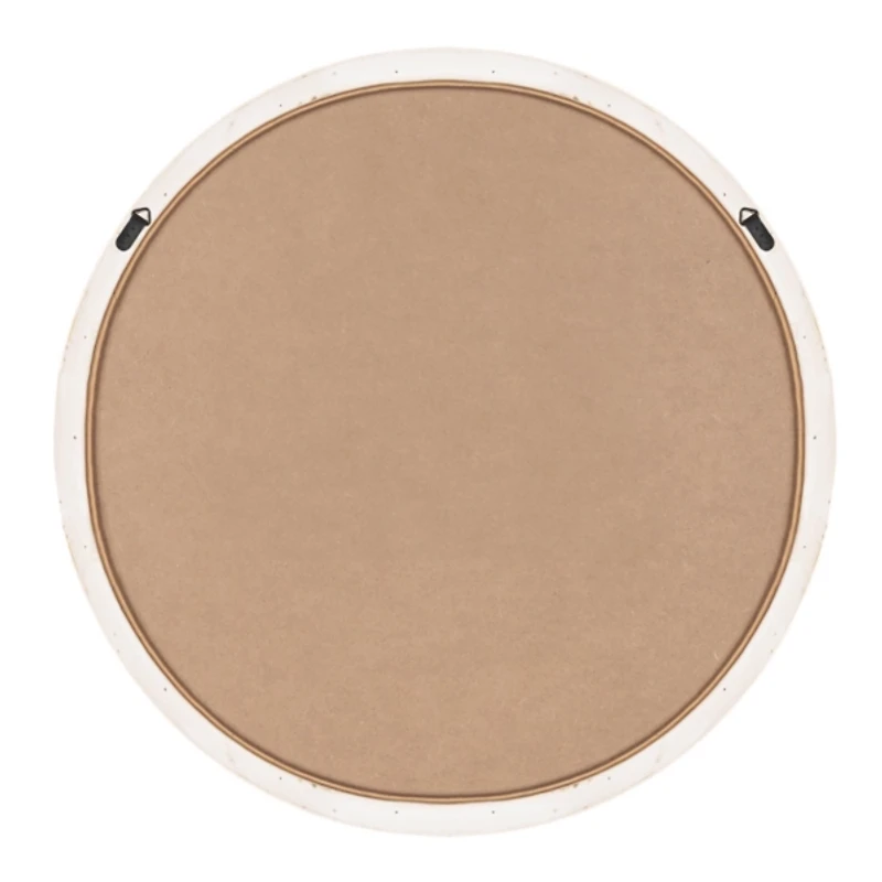 White Rattan Round Wall Mirror