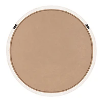 White Rattan Round Wall Mirror