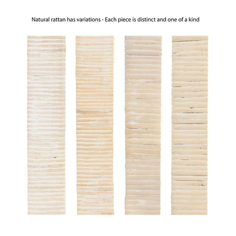 White Rattan Round Wall Mirror