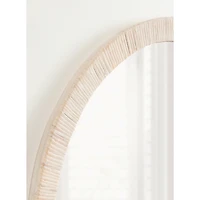 White Rattan Round Wall Mirror