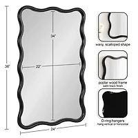 Black Scalloped Harlow Wall Mirror