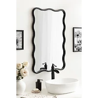 Black Scalloped Harlow Wall Mirror