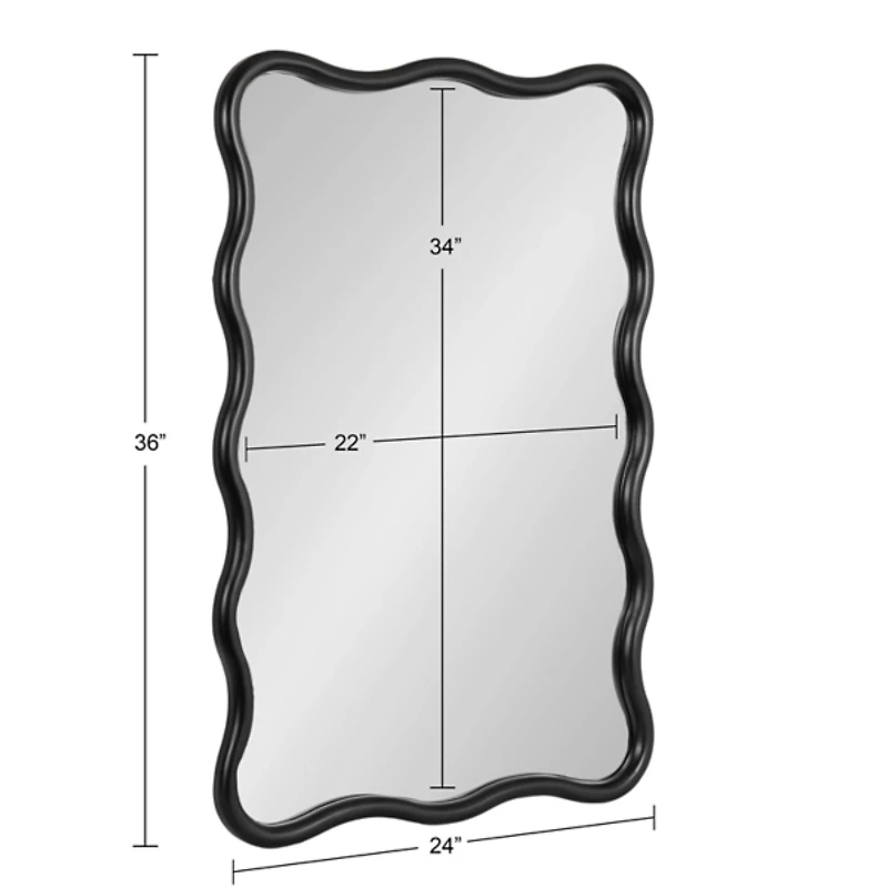 Black Scalloped Harlow Wall Mirror