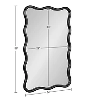 Black Scalloped Harlow Wall Mirror