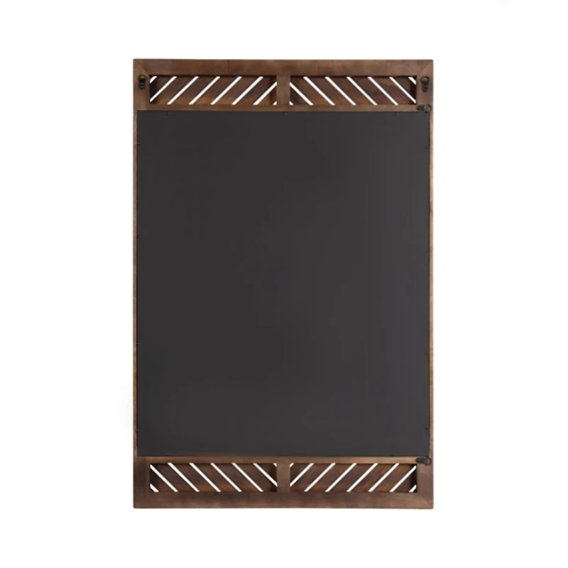 Brown Slatted Chevron Wall Mirror