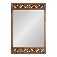 Brown Slatted Chevron Wall Mirror