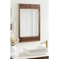 Brown Slatted Chevron Wall Mirror