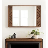 Brown Slatted Chevron Wall Mirror