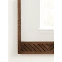 Brown Slatted Chevron Wall Mirror