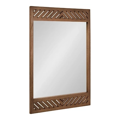 Brown Slatted Chevron Wall Mirror