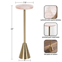 Gold and Natural Quartz Accent Table