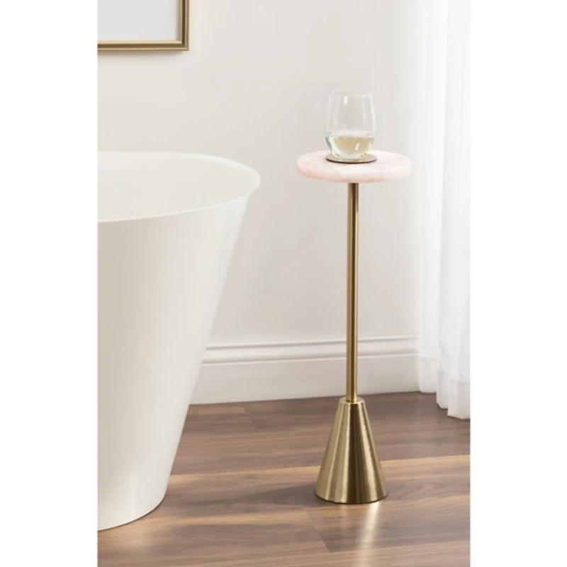 Gold and Natural Quartz Accent Table