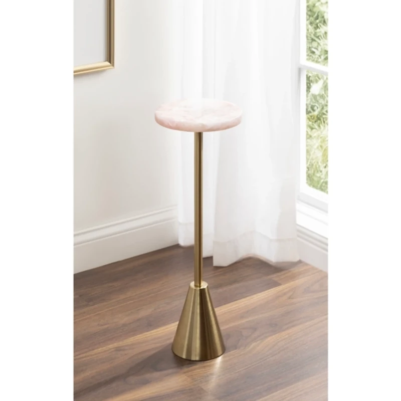 Gold and Natural Quartz Accent Table