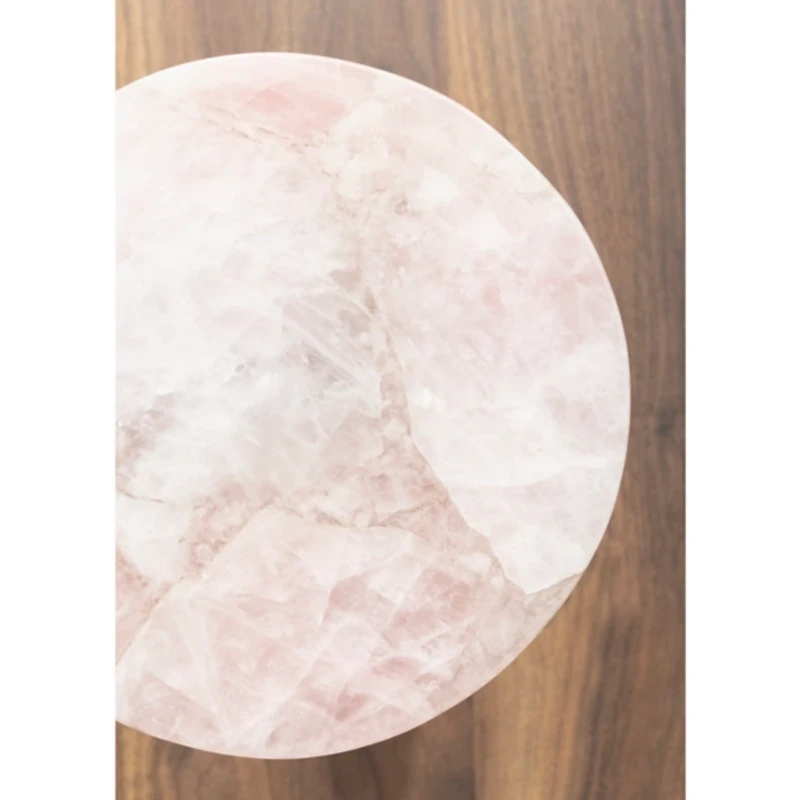 Gold and Natural Quartz Accent Table