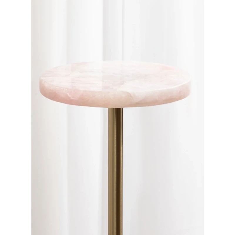 Gold and Natural Quartz Accent Table