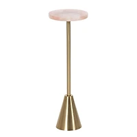 Gold and Natural Quartz Accent Table
