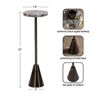 Maya Black Agate Accent Table