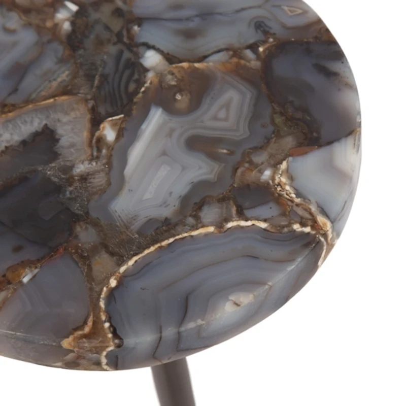 Maya Black Agate Accent Table