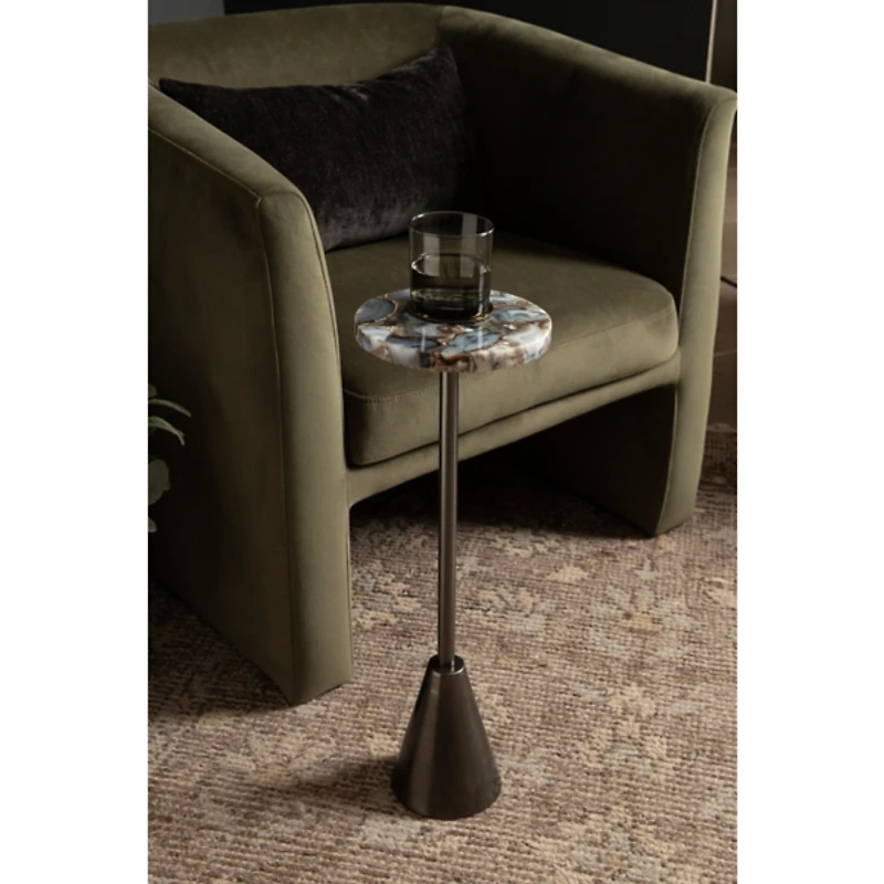 Maya Black Agate Accent Table
