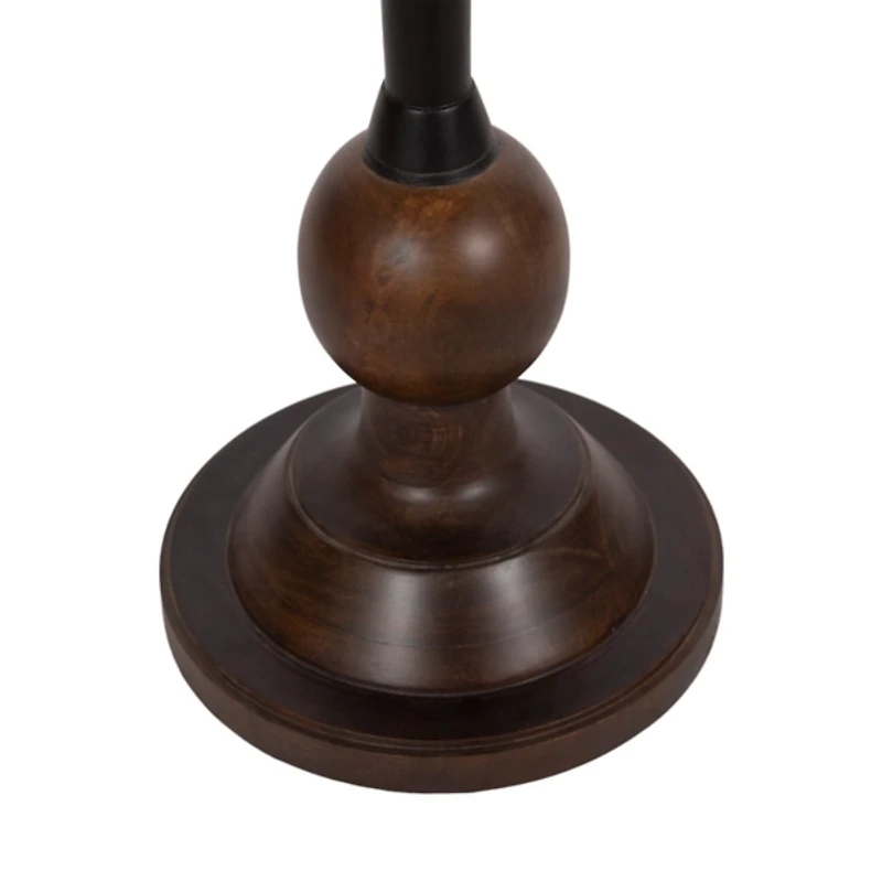Brown Mango Wood Turned Leg Accent Table