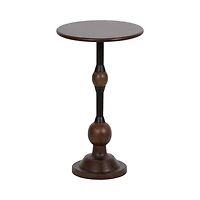 Brown Mango Wood Turned Leg Accent Table