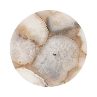 Brass and Gold Quartz Accent Table