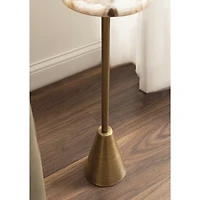 Brass and Gold Quartz Accent Table