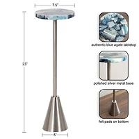 Maya Silver and Blue Agate Accent Table