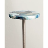 Maya Silver and Blue Agate Accent Table