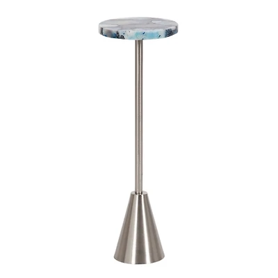 Maya Silver and Blue Agate Accent Table