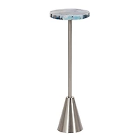Maya Silver and Blue Agate Accent Table