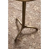 Brass Metal Tripod Accent Table